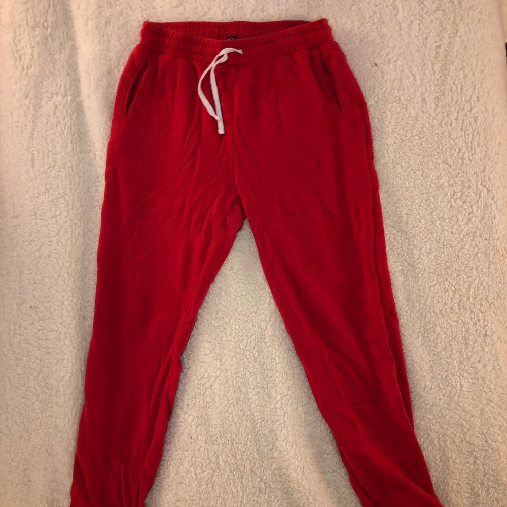 Red joggers